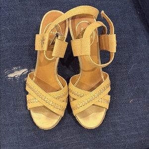 Jack Rogers Tan Sandals with Crisscross Straps